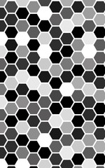 White honeycomb with a gradient color. Isometric geometry. 3D illustration