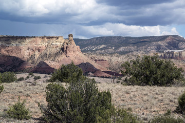 Unique desert southwest sandstone rock formations in Northern New Mexico central near Ghost Ranch 

