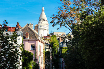 Charming sacre coeur view in Montmartre Paris