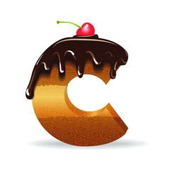 Letter C -cake 3d