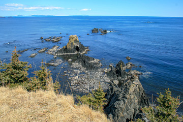 A cave in Monashka Bay off the shore of Kodiak, Alaska