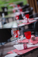 table setting at restaurant