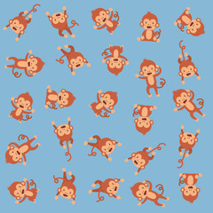 cute monkeys pattern background