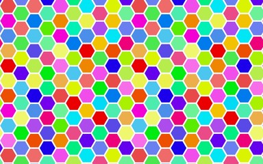 Honeycomb many color, multicolored. Isometric geometry. 3D illustration