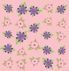 leafs and flowers pattern background