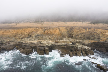 Aerial of Ocean and Coastline in Sonoma, Northern California