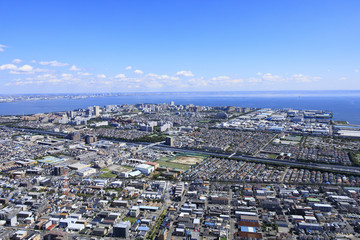 郊外の住宅地／浦安市舞浜周辺空撮