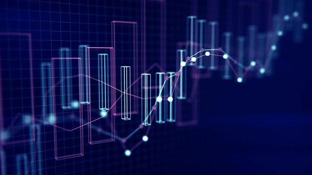 4K Financial Data Concept. Seamless loop
