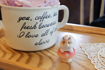 a cute mascot and flower