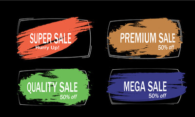 modern colorful grunge paint splash abstract banner with thin line vector