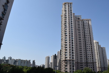 Fototapeta na wymiar residential skyscrapers in Shanghai, China
