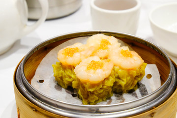 Chinese food, steamed shrimp Dim Sum