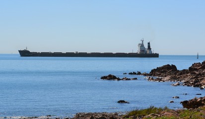 Iron ore ship leaving Dampier  W. A.