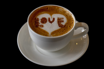 Coffee hot cappuccino for love.