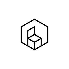 simple hexagon monoline chairs logo