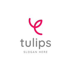 Obraz premium Tulips Letter T Logo