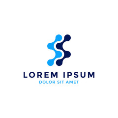 letter s connected dot logo