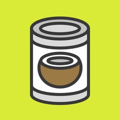 coconut filled outline icon editable stroke