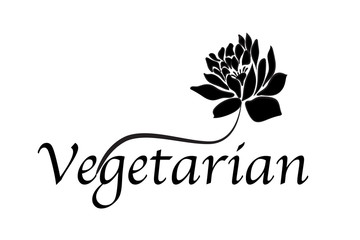 vegetarian icon with lotus