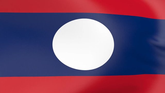 flag of loas  waving animation