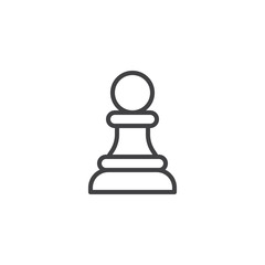 Chess pawn outline icon. linear style sign for mobile concept and web design. chess piece simple line vector icon. Symbol, logo illustration. Pixel perfect vector graphics - obrazy, fototapety, plakaty