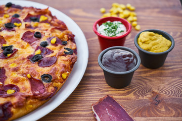 Delicious Pizza with Bacon