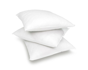 Blank pillow isolated on white background. Empty cushion for your design. Clipping paths object.