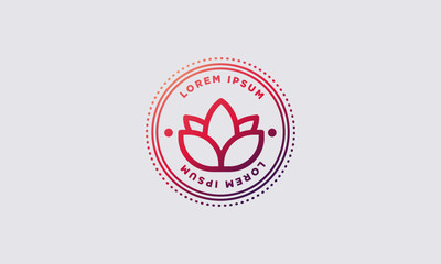 Badge Lotus Icon with Gradient Design