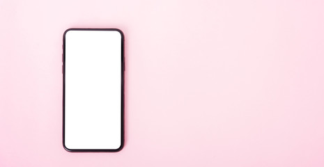 Top view of modern technology smart phone mobile