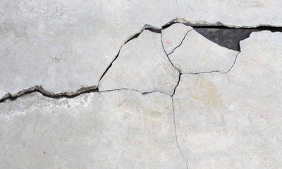 Cement crack wall texture background.