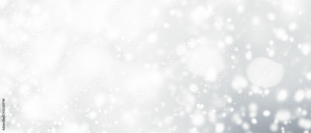 Canvas Prints silver abstract bokeh background with snowflake and white glittering bokeh stars. a shiny holiday ca