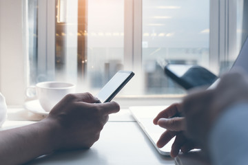 Teamwork on start up business concept