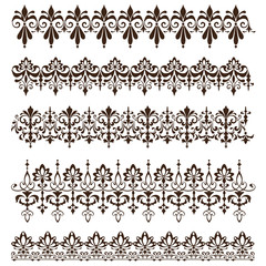 Obraz premium Vintage ornaments, design elements, floral frames, patterned corners, decor curb art nouveau