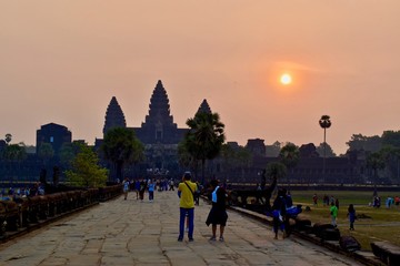 Angkor Wat temple during sunrise  