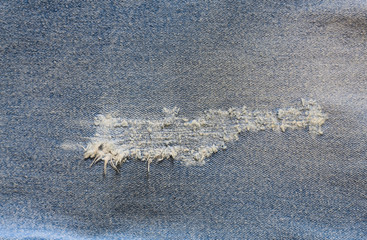 Closeup jeans that is a bit torn. for use to background fashion concept.