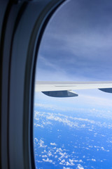 Fototapeta na wymiar View Outside Plane Window