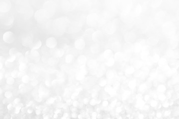 abstract background white Silver lights on christmas bokeh