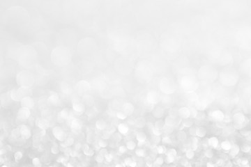 abstract background white Silver lights on christmas bokeh