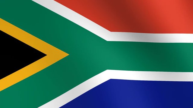 flag of south Africa  waving animation