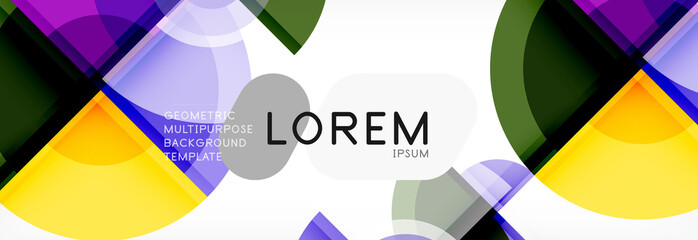 Abstract background - multicolored circles, trendy minimal geometric design