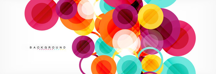 Abstract colorful geometric composition - multicolored circle background
