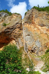 Rinka waterfall located in Logarska dolina national park in Slovenia © Tom