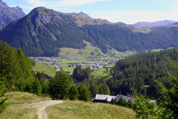 Wanderung im Valle di Federia,
Blick auf Livigno.