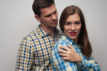 Close-up portrait of middle aged couple