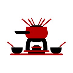 Melting fondue pot set with bowls