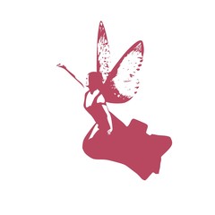 Flying butterfly with the body of a young woman