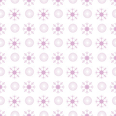 Winter seamless pattern with  snowflakes, circles.