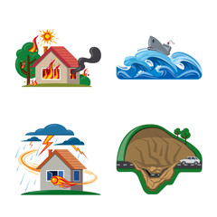 Vector illustration of natural and disaster icon. Collection of natural and risk stock symbol for web.
