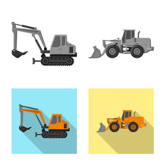 Isolated object of build and construction icon. Collection of build and machinery stock symbol for web.