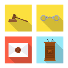 Vector design of law and lawyer icon. Collection of law and justice vector icon for stock.